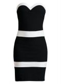 Vestido Preto e Branco Tomara que Caia