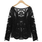 Blusa Rendada Manga Longa