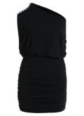 Vestido drapeado um ombro só